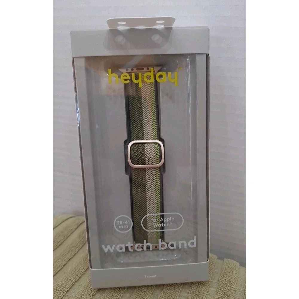 NIB Heyday Watch Band For IPhone Watch Band 38-41mm Stripped Sage Olive Green